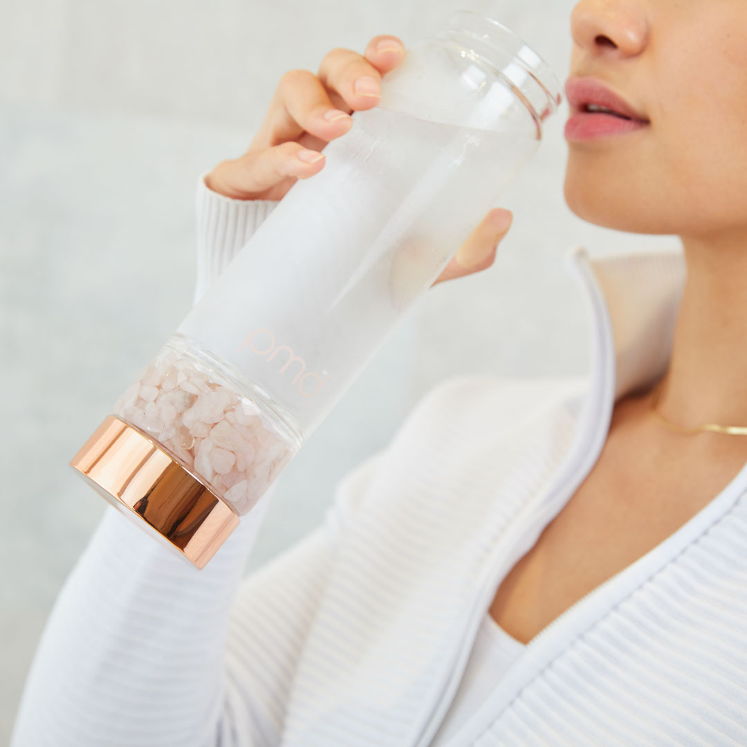 PMD Aqua Gemstone Water Bottle Rose Quartz