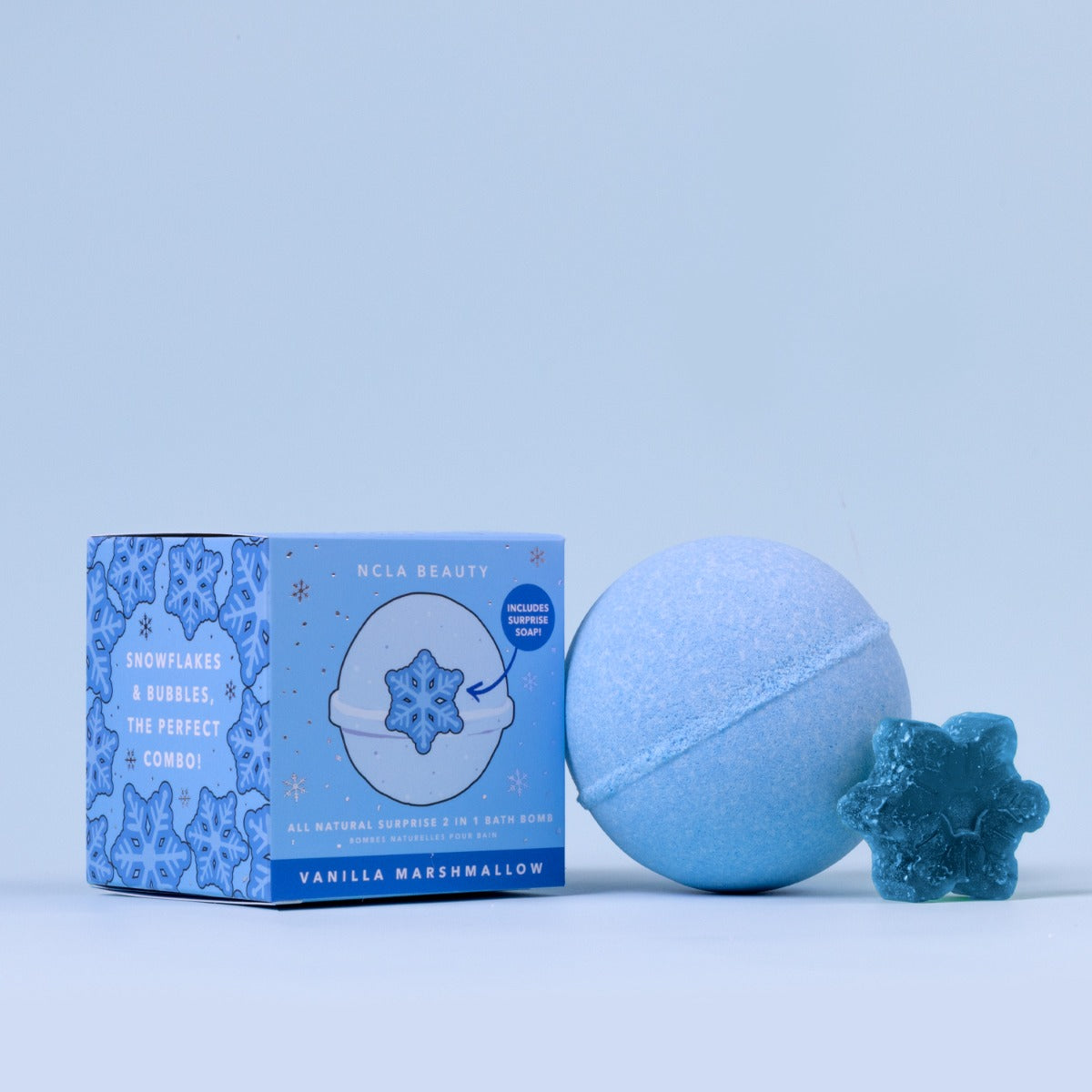 NCLA Beauty Vanilla Marshmallow Bath Bomb (with Snowflake Soap)