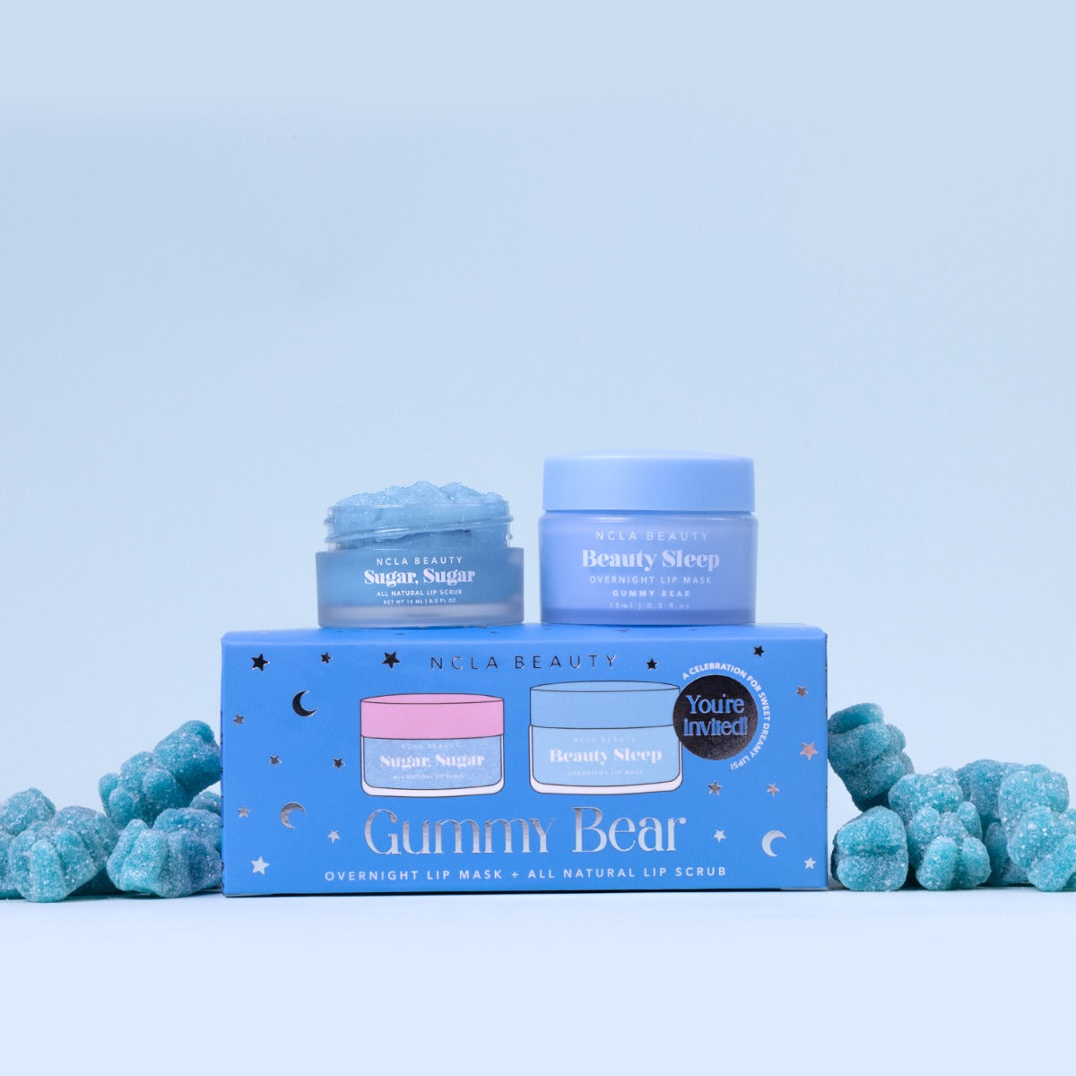 NCLA Beauty Slumber Party Lip Scrub + Lip Mask Set - Gummy Bear