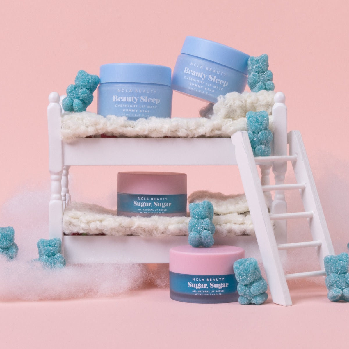 NCLA Beauty Slumber Party Lip Scrub + Lip Mask Set - Gummy Bear