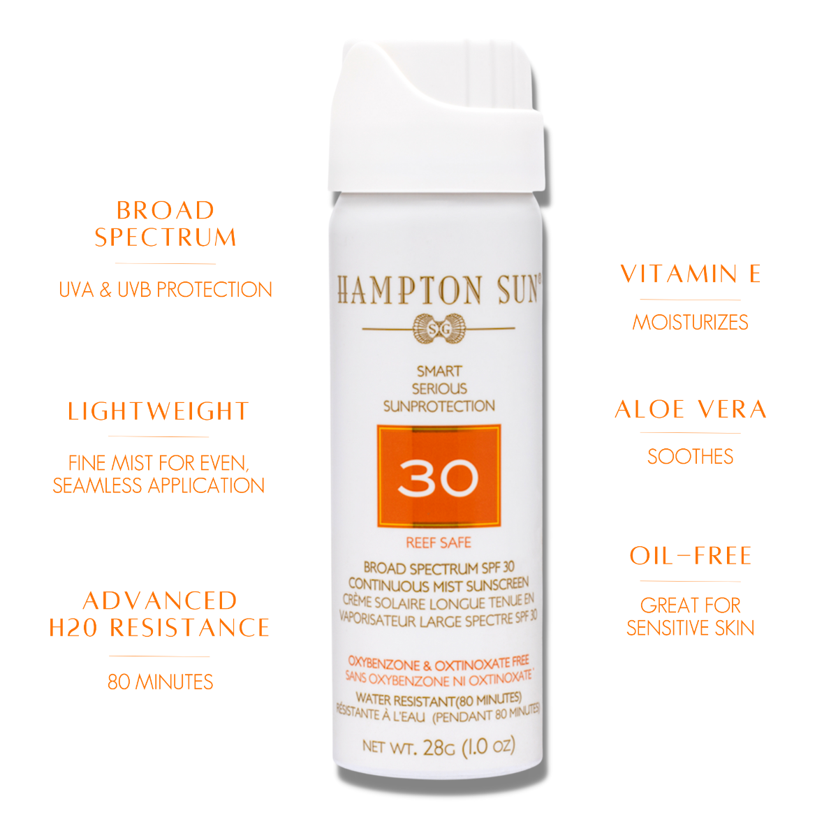 Hampton Sun SPF 30 Continuous Mist 28g