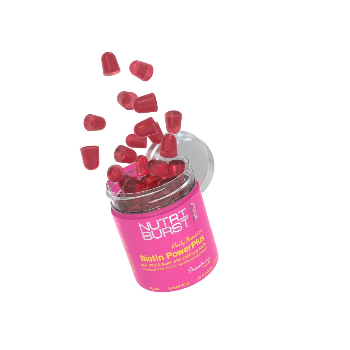 Nutriburst Biotin PowerPlus - Strawberry Flavor - 60 Gummies