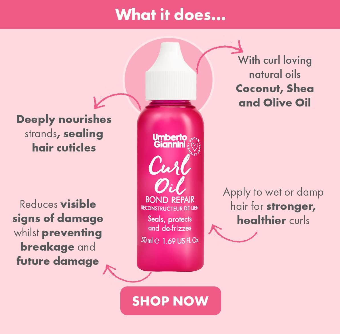 Umberto Giannini Curl Oil Bond Repair 50ml