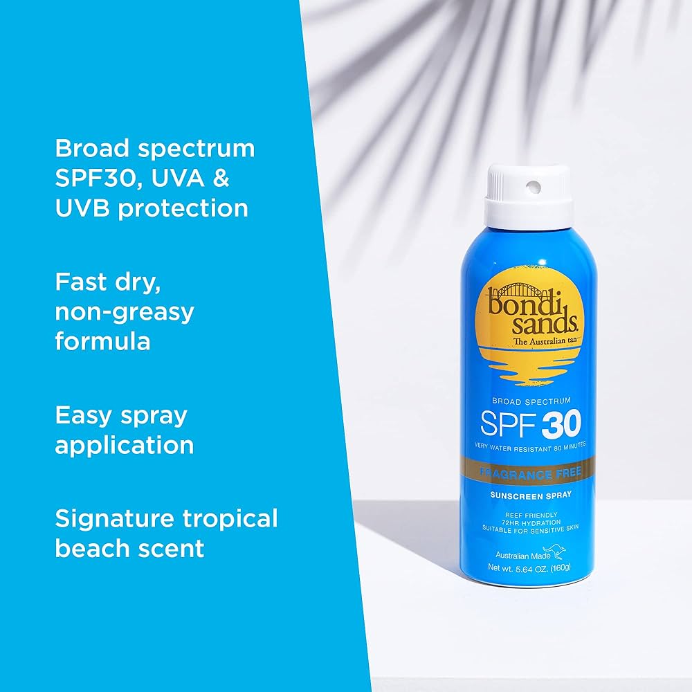 Bondi Sands Spf 30 Aerosol Mist Spray Fragrance Free 160G
