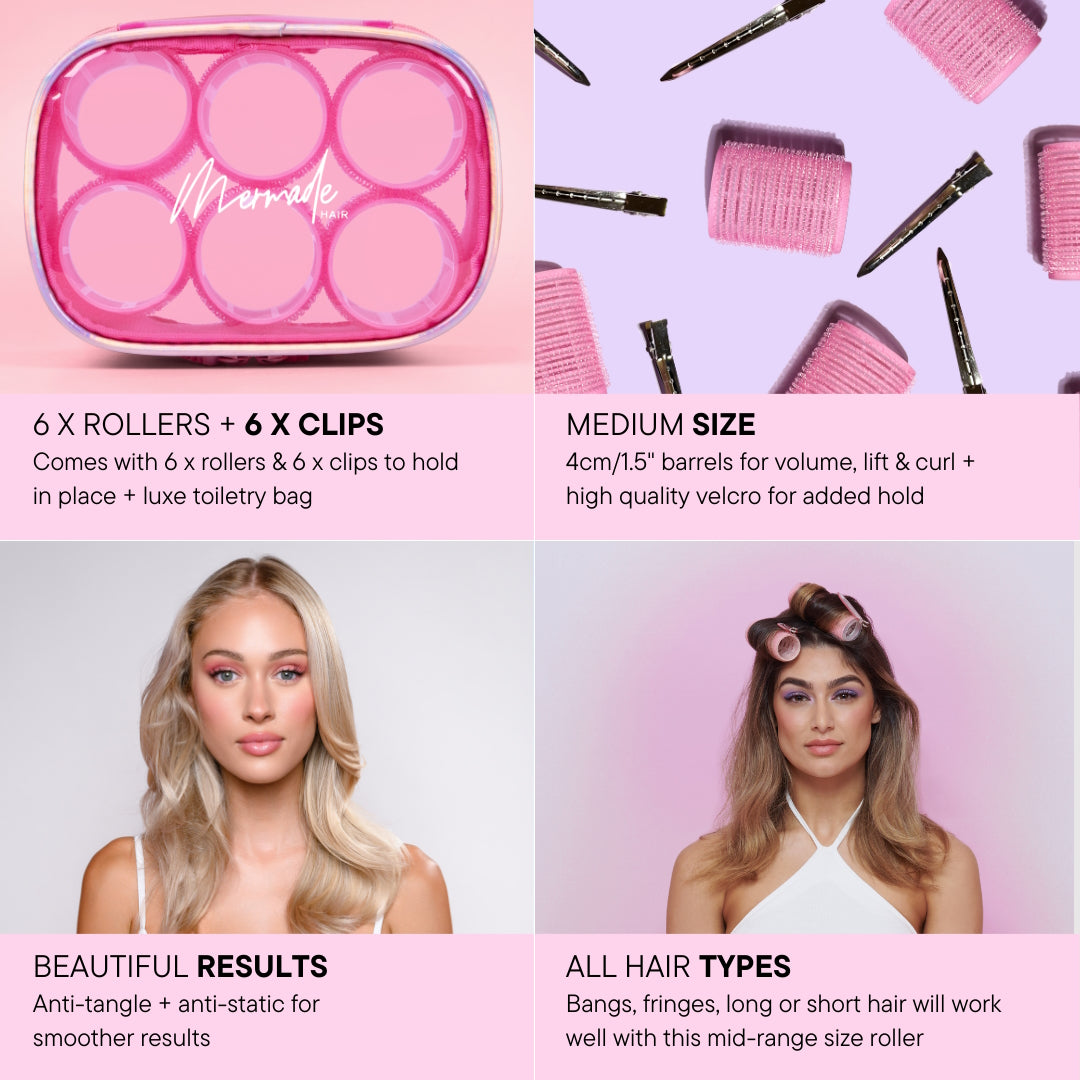Mermade Hair Velcro Roller Kit - Includes clips