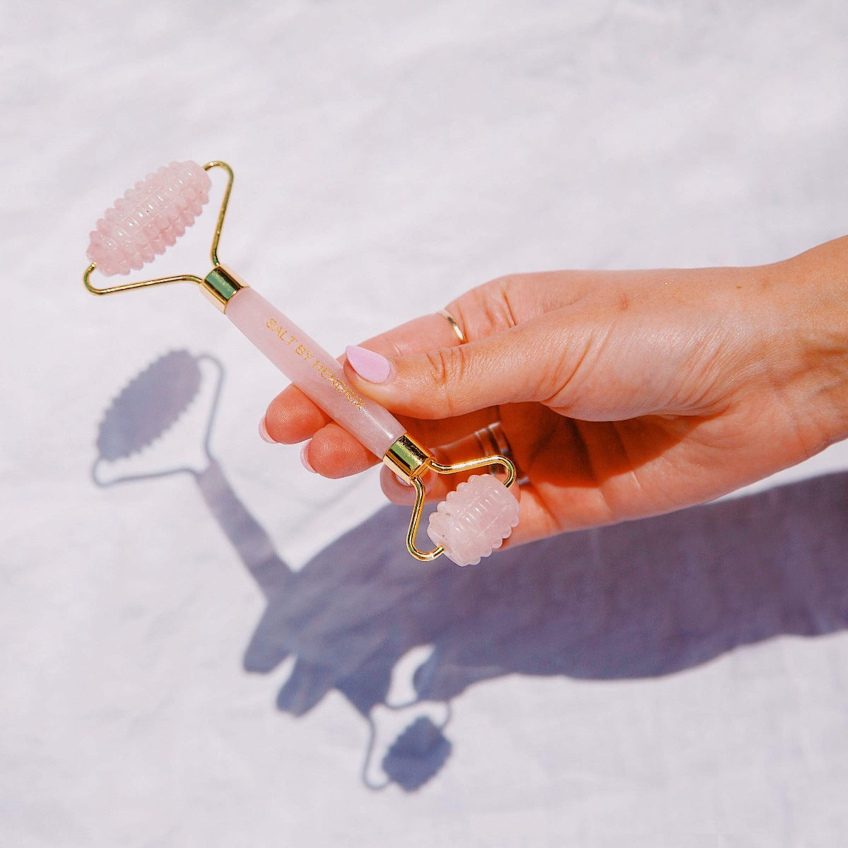 Salt By Hendrix Face Roller - Textured Rose Quartz