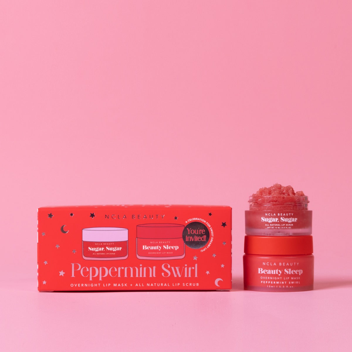NCLA Beauty Slumber Party Lip Scrub + Lip Mask Set - Peppermint Swirl