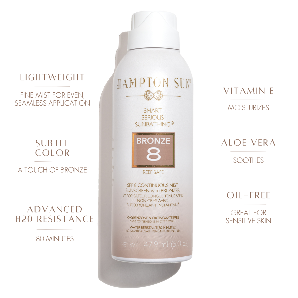 Hampton Sun SPF 8 Bronze Continuous Mist  147.9ml
