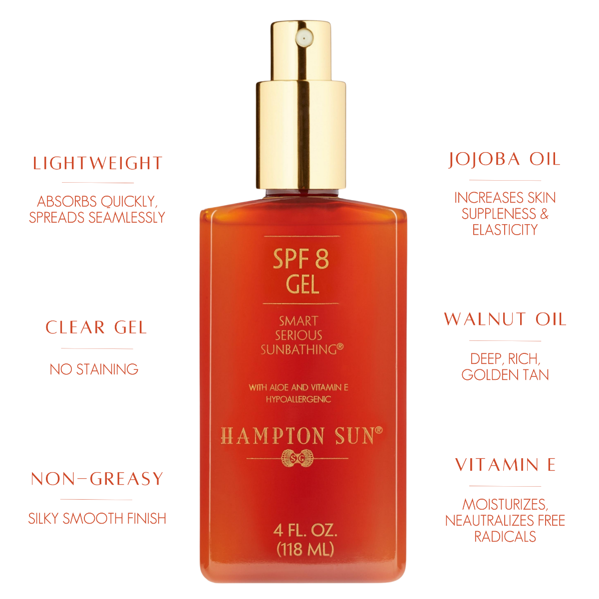 Hampton Sun SPF 8 Gel   118ml