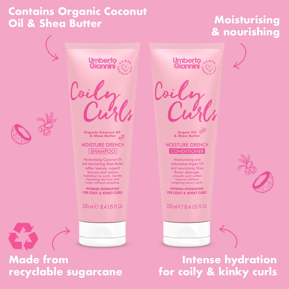 Umberto Giannini Coily Curls Shampoo 250ml