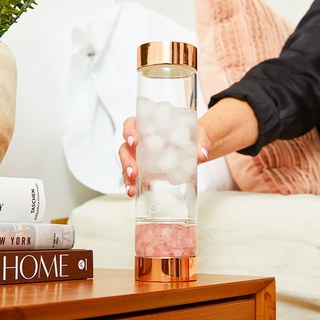 PMD Aqua Gemstone Water Bottle Rose Quartz