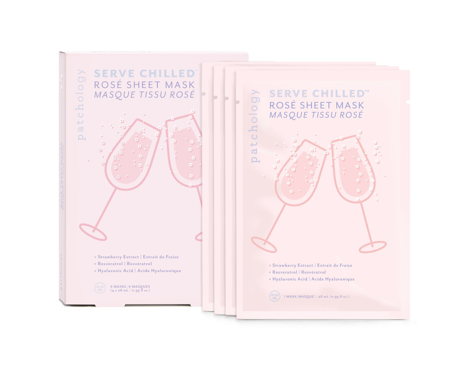 Patchology Serve Chilled Rose Sheet Mask - 4 Pack
