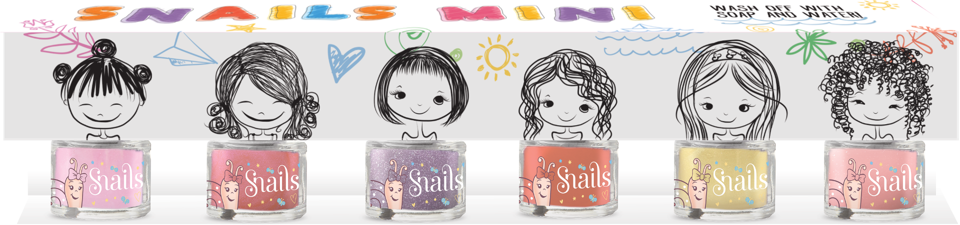Mini snails gift 6pack (Tooth fairy/Pinky Pink/Make a wish/Promgirl/Maui/Lava)
