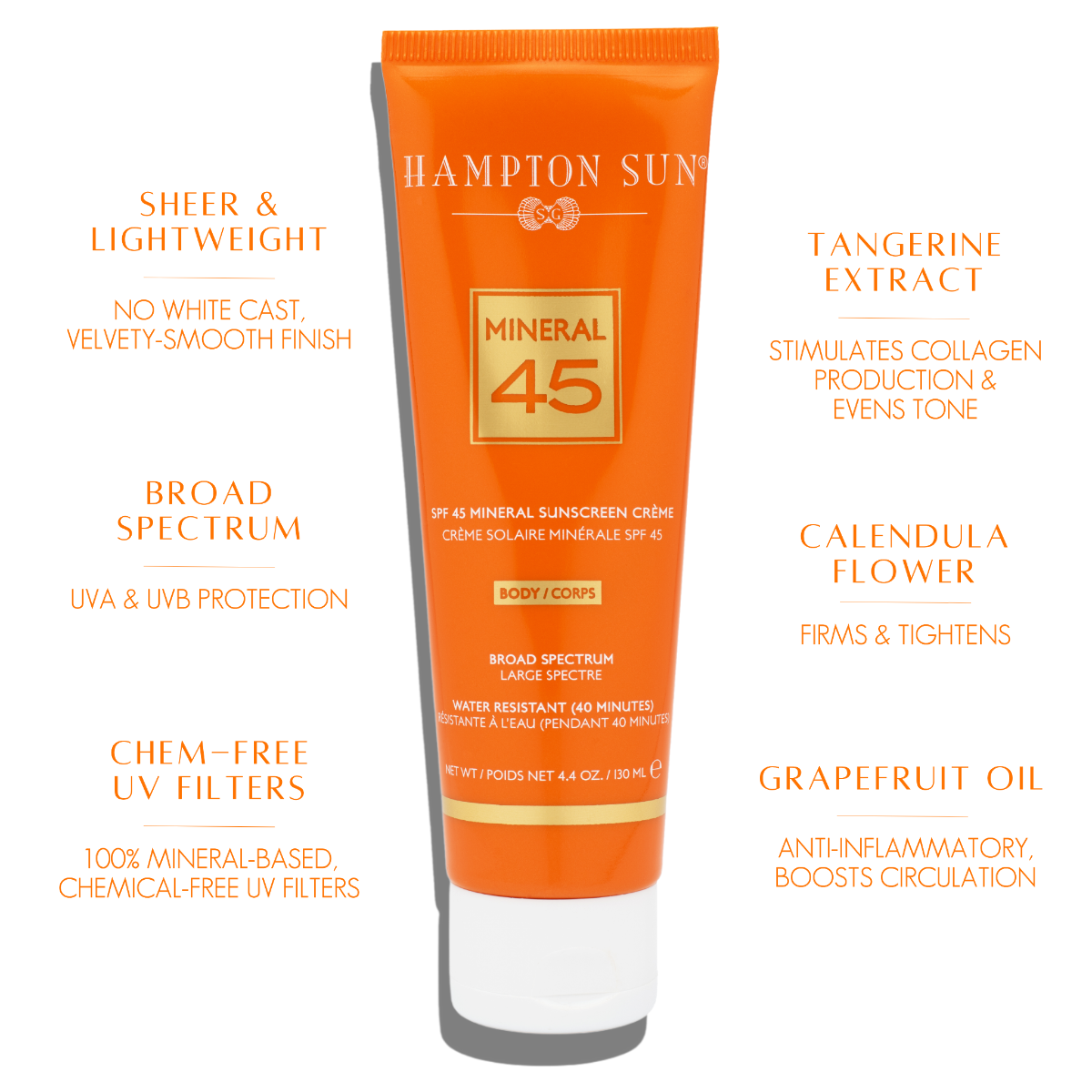 Hampton Sun SPF45 Mineral Crème for Body  130ml