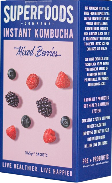 Superfoods Instant kombucha Box - Mixed Berries Flavour Sachets 10 x 5g