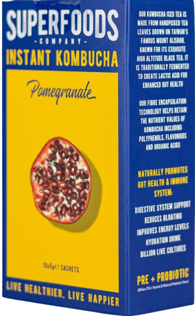 Superfoods Instant kombucha Box - Pomegranate Flavour Sachets 10 x 5g
