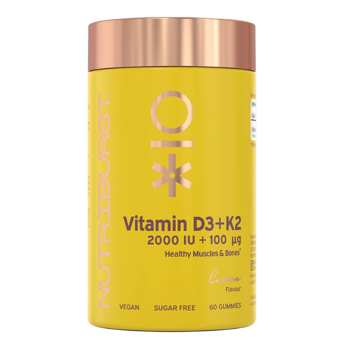 Nutriburst Vitamin D3 + K2 - Lemon - 60 Gummies