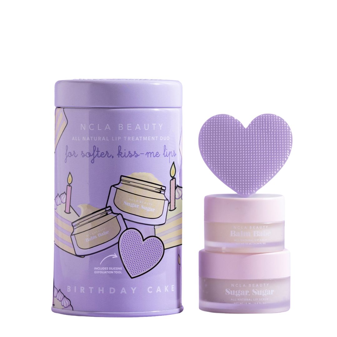 NCLA Beauty Birthday Cake Lip Care Set + Lip Scrubber  10ml + 15ml