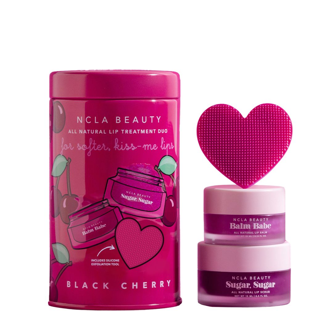 NCLA Beauty Black Cherry Lip Care Set + Lip Scrubber  10ml + 15ml