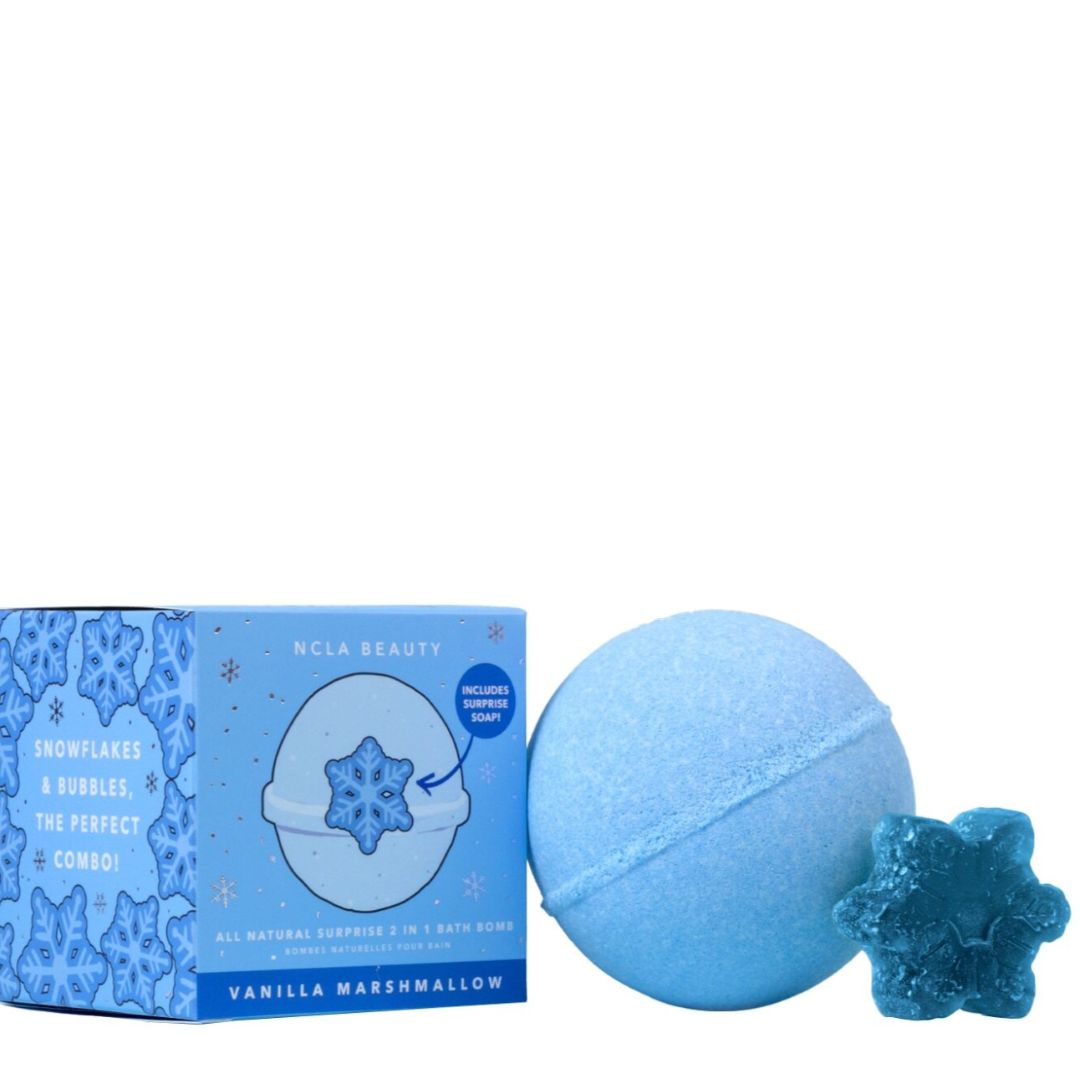 NCLA Beauty Vanilla Marshmallow Bath Bomb (with Snowflake Soap)