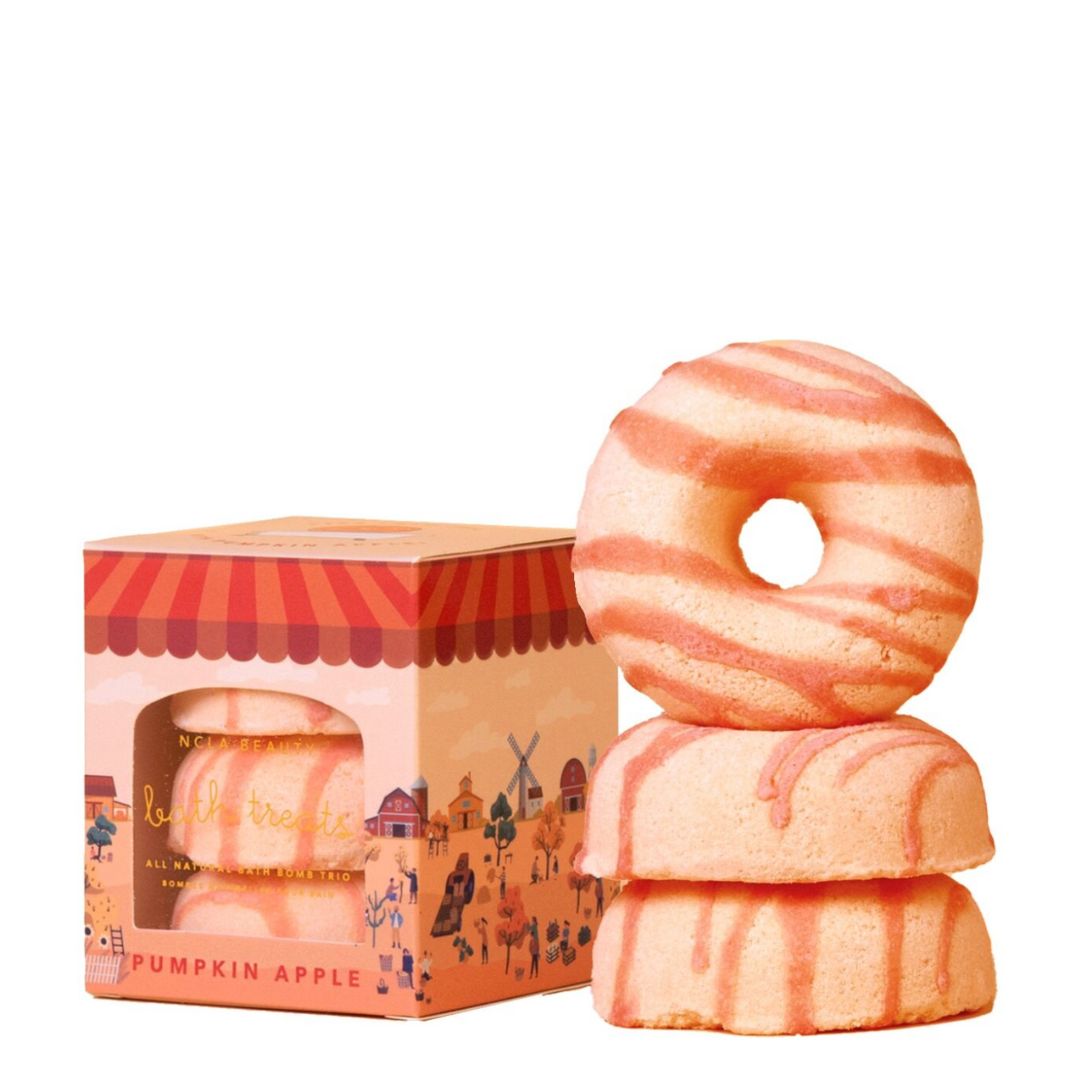 NCLA Beauty Pumpkin Apple Bath Treats 3 pc Bath Bomb Set