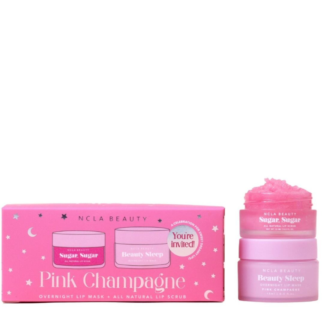 NCLA Beauty Slumber Party Lip Scrub + Lip Mask Set - Pink Champagne