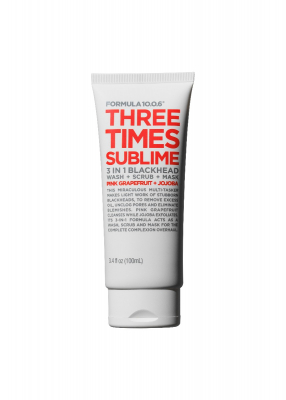 Formula 10.0.6 Three Times Sublime 3-in-1 Blackhead Wash + Scrub + Mask with Pink Grapefruit + Jojoba 100ml